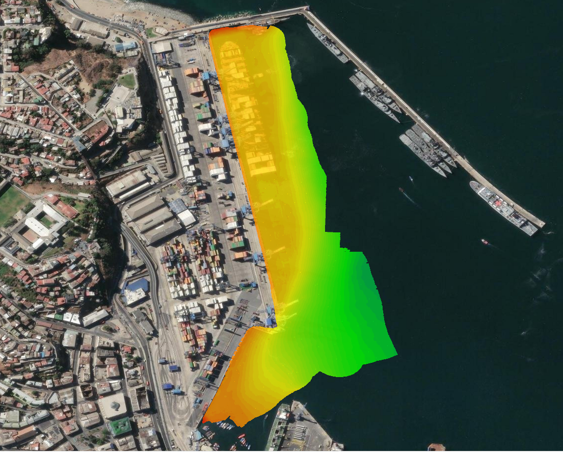 Mapa batimétrico TPS Valparaíso